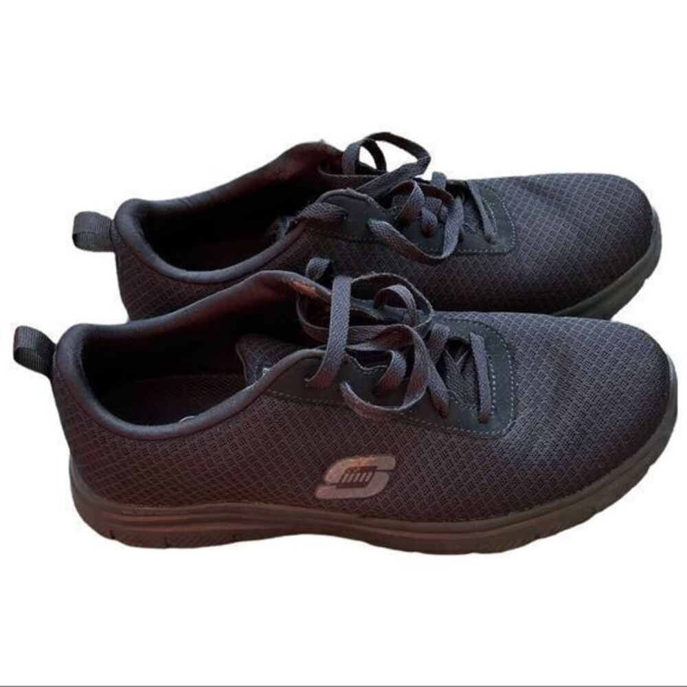 Skechers Men's Work Slip Resistant Athletic Lace Up Tennis‎ Shoe Black 9.5